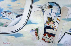 С.Н. Соколов. Время в полёте.1995  Холст, масло, акрил. 105х160.