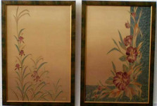 И.Н.Флоринская. Цветы и травы (диптих). 1999 г. нат. шёлк, батик.