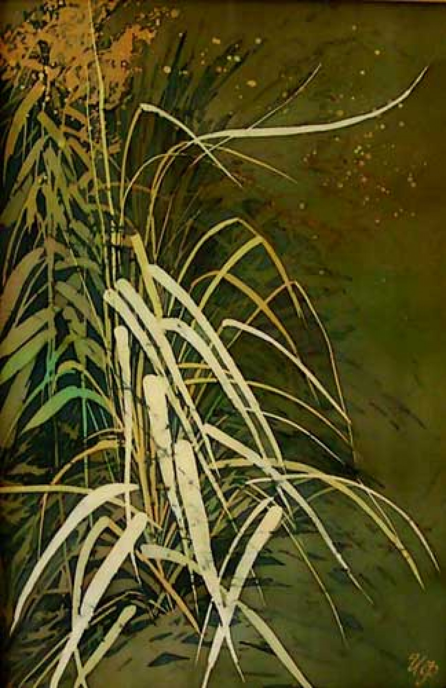 И.Н.Флоринская. Травы №1. 2005 г. 60х40. нат. шёлк, батик.