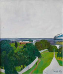 С.Н.Соколов. Пейзаж. Вид из окна.1995.  Х., м. 70х60.