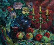 Д.Г.Пак. Рождественский натюрморт. 2007. 60х70. Х.м. Цена 20 000 руб.