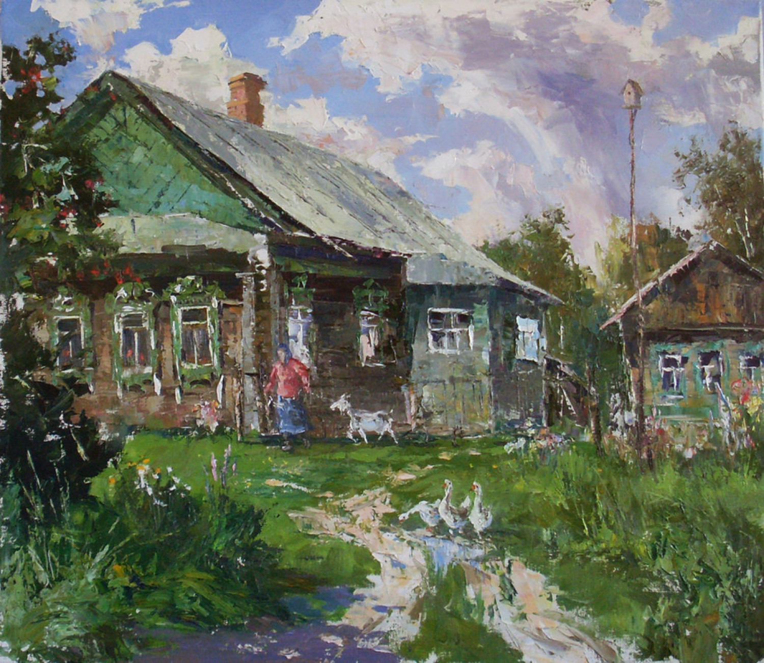 Д.Г.Пак. Деревенский дворик. 2016. 60х70 см.