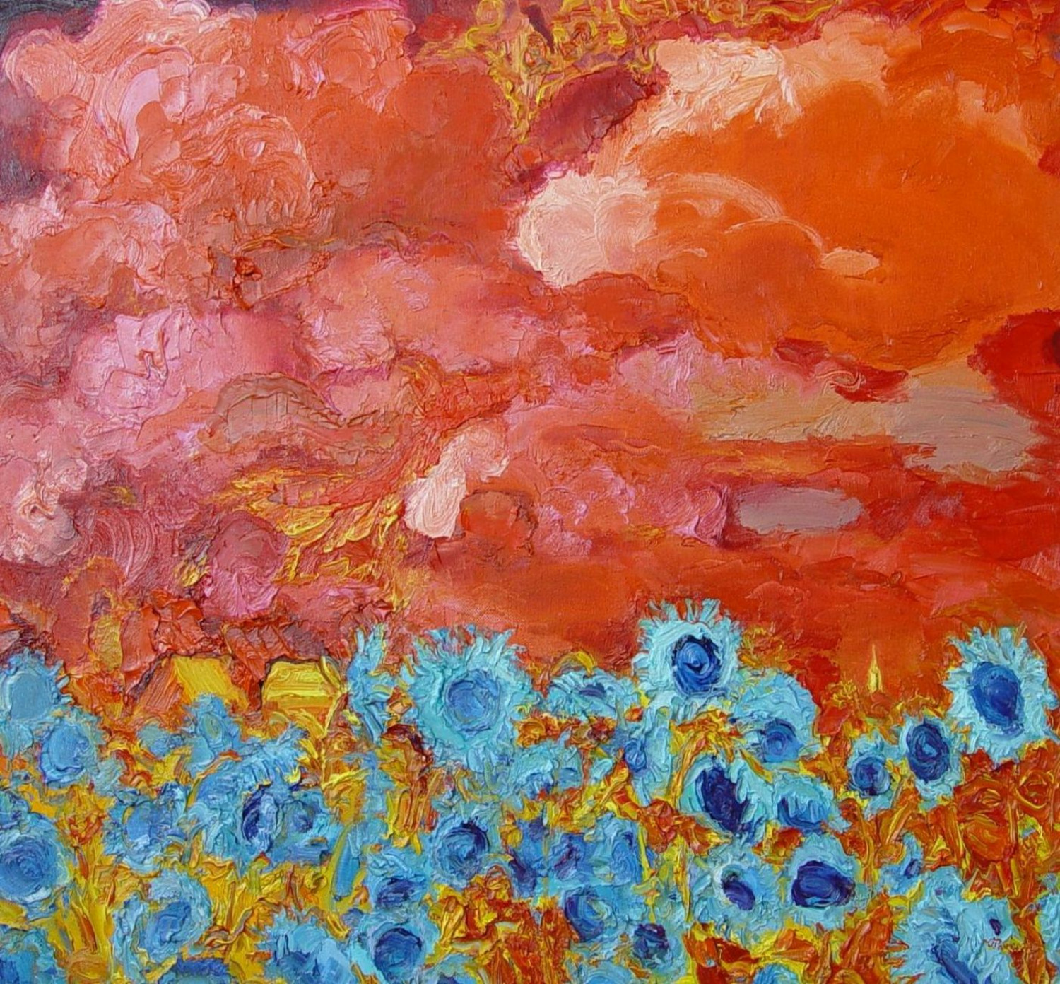 О.Г.Рожков. Пейзаж с храмом. 2 августа. 2007 г. 70Х85.