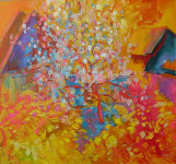О.Г.Рожков. Цветущая яблоня. 2007 г. 75Х90.