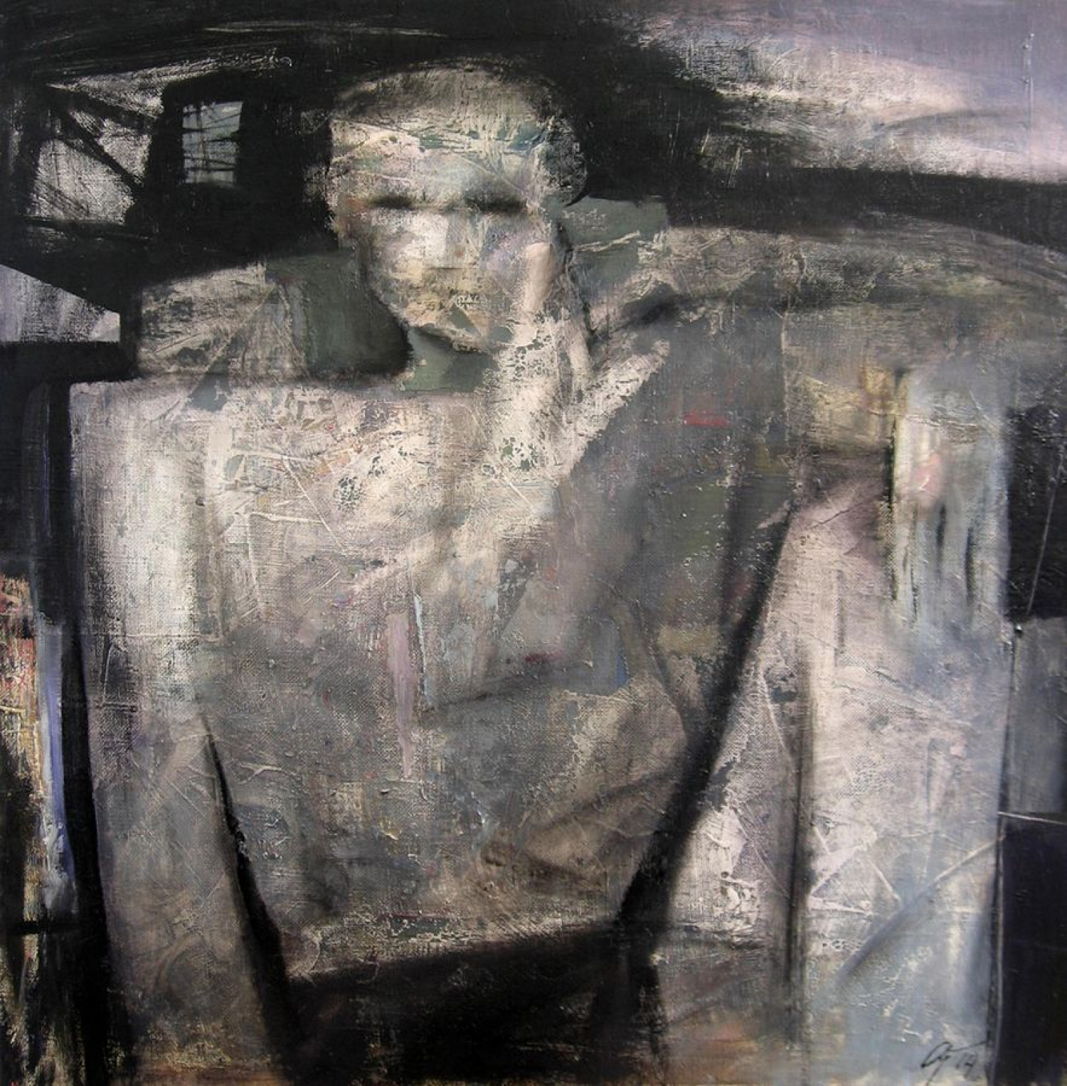 А.Л.Аранышев. Мужской портрет. 2014 г. 80х80 см. Холст, акрил, масло.