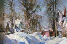 В.А. Назаренко. Зима в Иваньково. 2011. Х., м. 40х60 см.