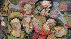 А.Л.Аранышев. Женщины и цветы. 2014 г. 50х80 см. Холст, масло.