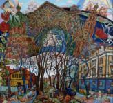 В.И.Затучный. Город земной и небесный. Х.м..100х110 см. 1998 г.